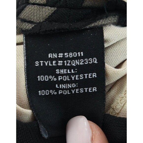 Jax Black Label Sz 8 Off-the-Shoulder Illusion Stripe Sheath Dress Black M Tulip - Picture 6 of 7